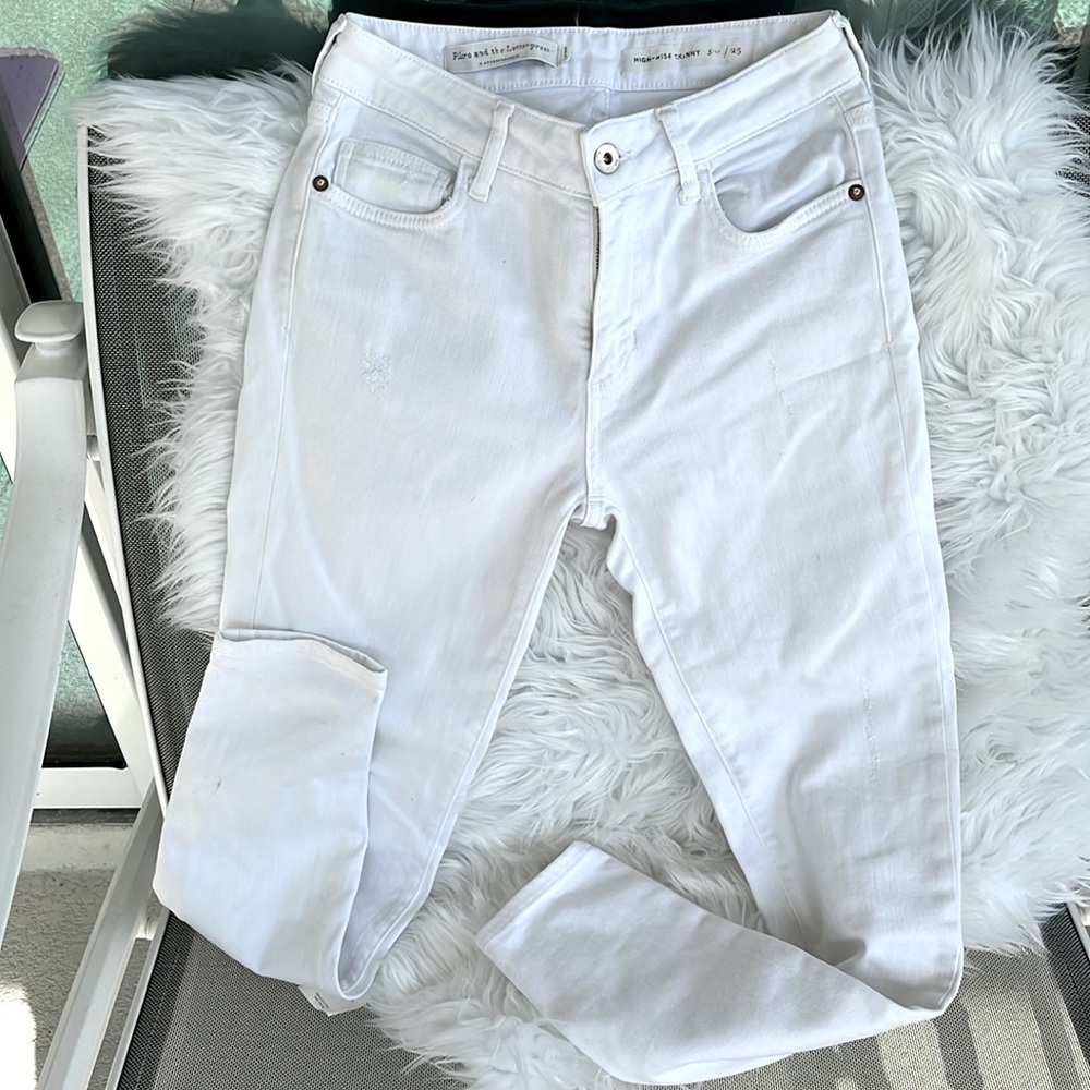 Anthropologie Pilcro & The Letterpress White High Rise Skinny Denim Jeans